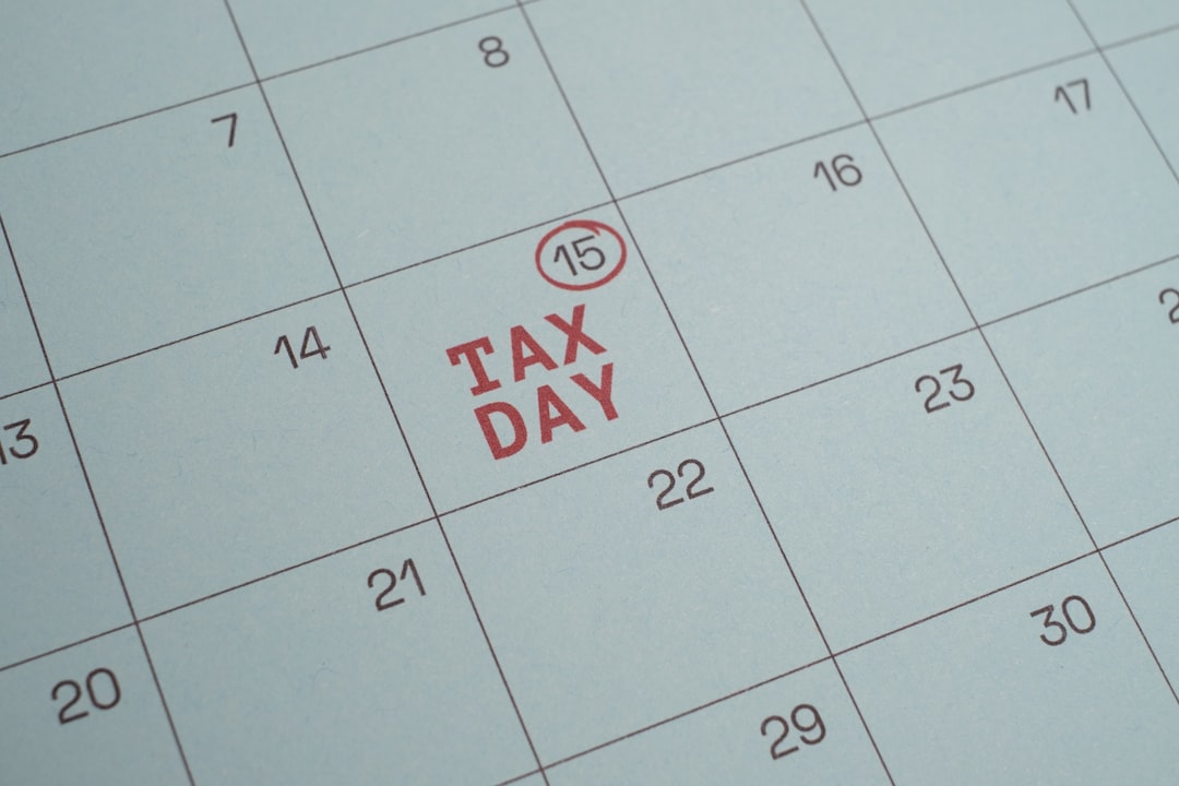 Tax day marked on a calendar