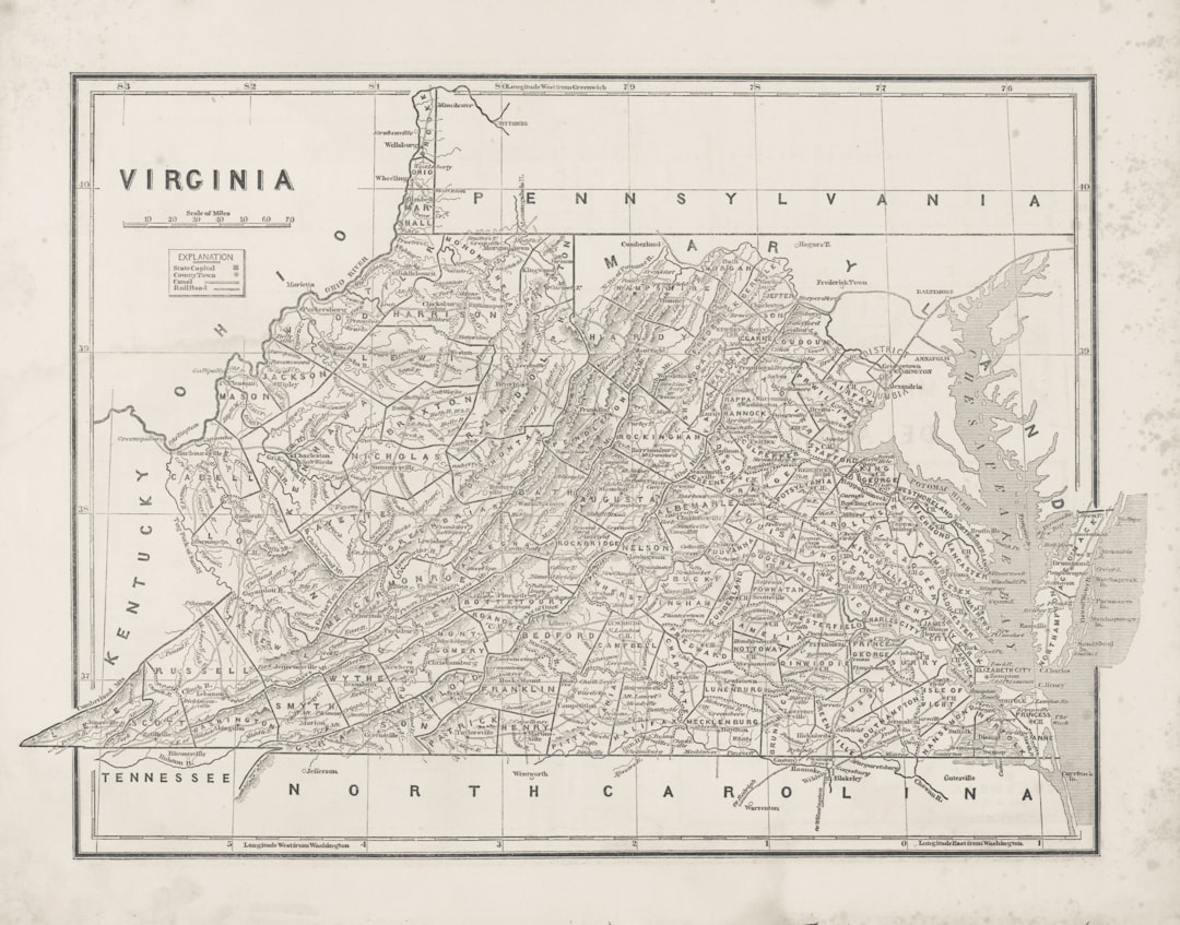 Map of virginia showing counties and cities